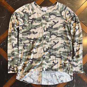 Michael Stars Green Camo Long Sleeve Tee